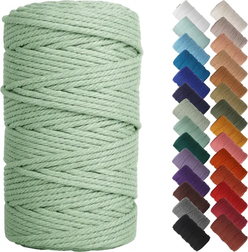 Miniatura 141 de NOANTA - Cuerda de macramé color beige natural, 1/8 pulgadas (3 mm) x 109 yardas (100 metros), cuerda de algodón colorido para colgar en la pared