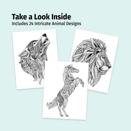 Miniatura 3 de ZOCO Libros para colorear de animales, paquete de 10 unidades, regalos de relajación para adultos, personas mayores, adolescentes y niños, ideal Sin