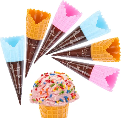 Miniatura 4 de 30 piezas de mini cono de helado artificial realista, adorable cono de helado de simulación, juego de comida, casa de muñecas, suministros