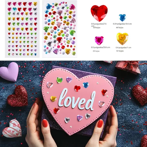 Miniatura 7 de MYDBUYSOME 2774 calcomanías de gemas para manualidades, autoadhesivas, diamantes de imitación para pegar, calcomanías acrílicas