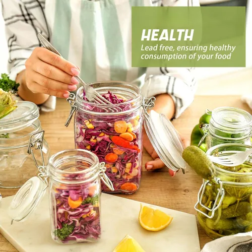 Miniatura 4 de Teenyyou Kit de fermentación de tarro de fermentación con pesos de fermentación y esclusas de aire para chucrut, verduras y otros alimentos