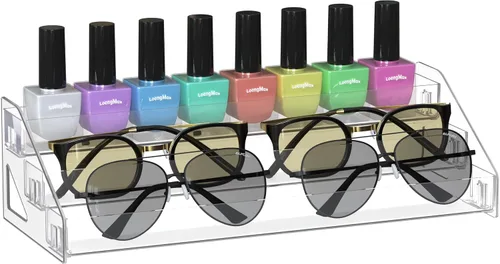 Organizador de gafas de sol - Exhibidor transparente para gafas - Almacenamiento para gafas - Soporte para aceites esenciales - Organizador para