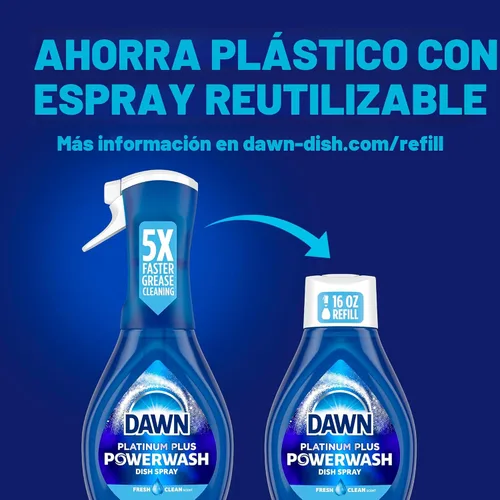 Miniatura 7 de Dawn Platinum Powerwash - Spray para platos, jabón para platos, aroma fresco, 16 onzas líquidas
