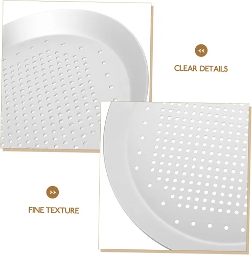 Miniatura 4 de Hemoton Bandeja de pizza de aluminio para pizza de queso y pizza, bandeja de hornear de acero inoxidable, bandeja de pizza antiadherente, bandeja