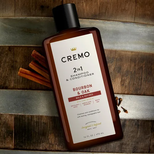 Miniatura 5 de Cremo Bourbon & Oak Barber Grade Champú y acondicionador 2 en 1, 16 onzas líquidas (paquete de 2) - Una sofisticada mezcla de especias