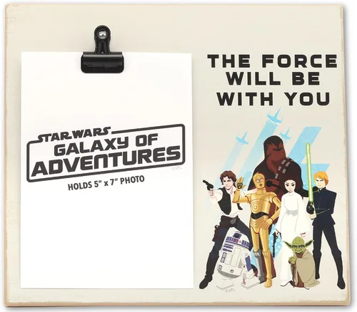 Open Road Brands Disney Star Wars The Force Will Be With You - Marco de fotos de madera para fotos de 5 x 7 pulgadas, decoración divertida de Star