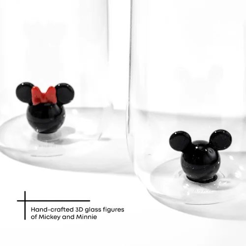 Miniatura 4 de JoyJolt Disney Mickey Mouse, Icon Highball Glass 2 vasos de vidrio para beber. Vasos de 14 onzas de alto para bebidas. Vasos de cóctel, cristalería