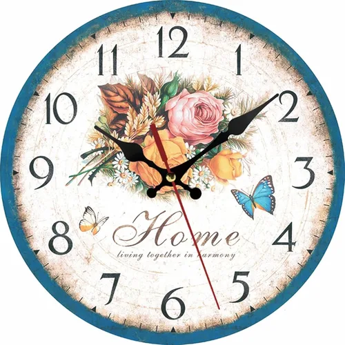 Miniatura 31 de Reloj de pared redondo de madera de 12 pulgadas, silencioso, sin tictac, de cuarzo, funciona con pilas, para oficina, cocina, dormitorio, aula