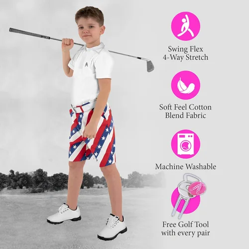 Miniatura 3 de Royal & Awesome - Pantalones cortos de golf para niños brillantes, divertidos y divertidos