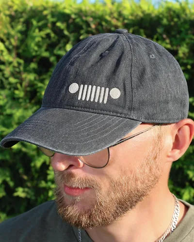 Miniatura 3 de Jeep Grille Logo Garment Washed Hat Negro