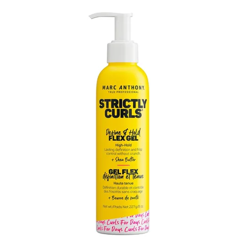 Marc Anthony Gel de peinado para cabello rizado, estrictamente rizos, gel para el cabello definidor de rizos de fijación fuerte de larga duración