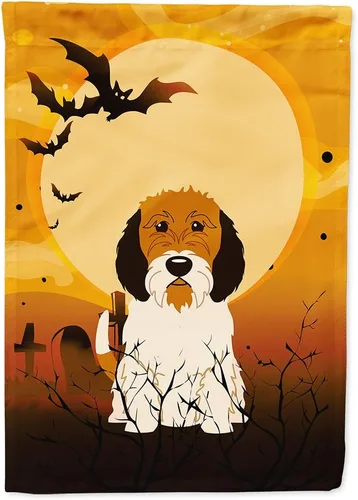 Miniatura 34 de Caroline's Treasures BB4307GF - Bandera de Halloween Airedale para jardín, bandera decorativa para patio exterior, obras de arte de patio, macizos