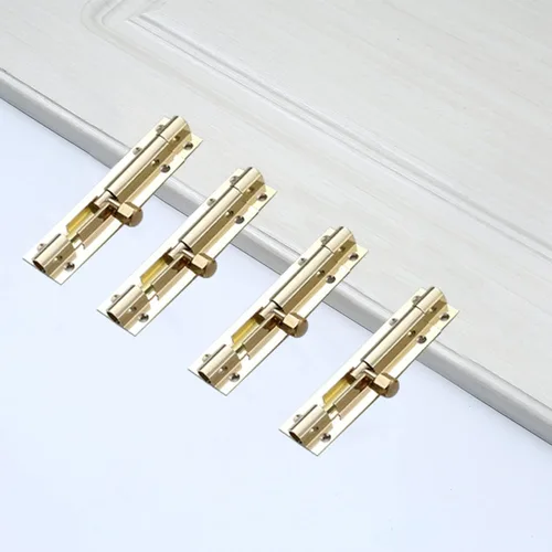 Miniatura 4 de 4 piezas de pernos de barril de latón de 2 pulgadas, cerradura de cierre deslizante dorado de seguridad, cerrojo deslizante, cerrojo deslizante