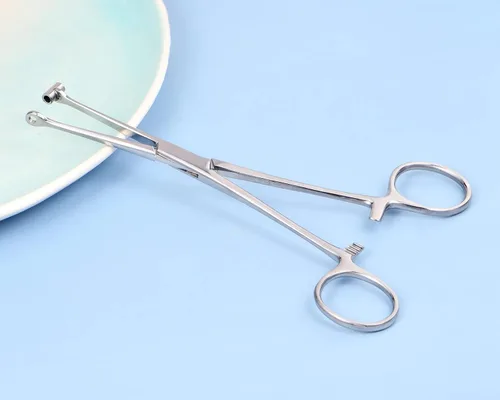 Miniatura 2 de DJCIW Pinzas para tabique Tragus de 6 pulgadas, pinzas para tabique de tragus con extremo de cubo, pinzas de acero inoxidable 316L, pinzas de Pinzas