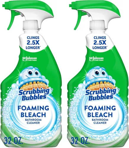 Miniatura 8 de Scrubbing Bubbles Limpiador de baño y ducha con lejía espumante desinfectante en aerosol, ayuda a eliminar el moho y el mildiú, 32 oz