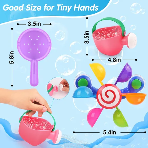 Miniatura 2 de Juguete de baño para bebé, regadera para niños, cucharas de baño, molino de viento, juguetes de agua, divertido juguete interactivo para bañera