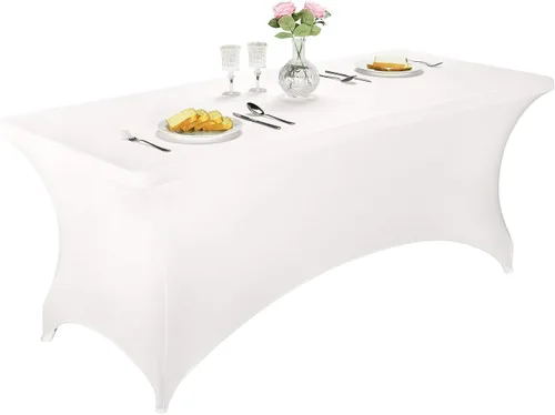 Miniatura 81 de LZY Cubierta de Mesa Elástica Ajustable de Spandex para Mesa Plegable de 6 pies, 4 pies o 8 pies, Mantel de Cóctel Rectangular, Perfecto para Champn