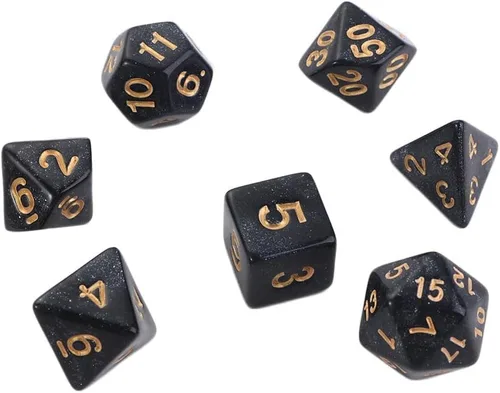 Miniatura 5 de Juego de 7 piezas de dados poliédricos con purpurina Star Shine D4 D6 D8 D10 D% D12 D20 Juego Juguetes Jugando Juegos Glitter Galaxy Dices