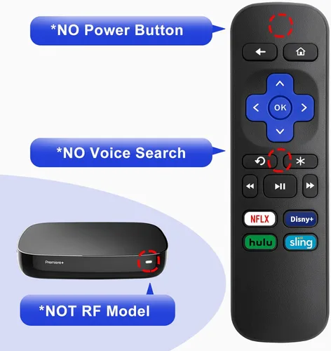Miniatura 3 de Control remoto de reemplazo universal para Roku Express, para Roku Premiere, para Roku Box, para Roku Player, para Roku 1 2 3 4 -【NO para Stick o TV】