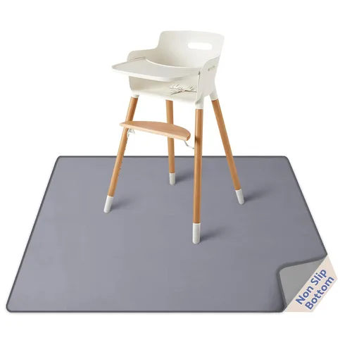 Miniatura 14 de Blissful Diary Tapete Antisalpicaduras para Bebé para Debajo de Silla Alta, 50.4 x 50.4 Pulgadas Tapete Limpiable contra Salpicaduras, Impermeable