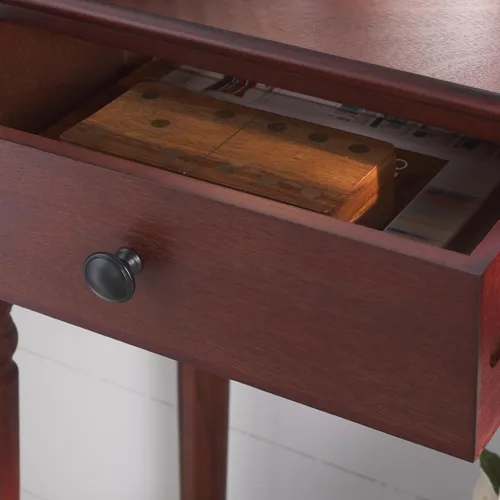 Miniatura 4 de SAFAVIEH Home Collection - Mesa consola de cereza oscura de romero con cajones y estante, consola de almacenamiento clásica contemporánea, diseño