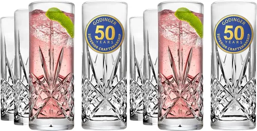 Miniatura 8 de Godinger Vasos altos Collins multiusos para bebidas - Colección Dublin, juego de 4