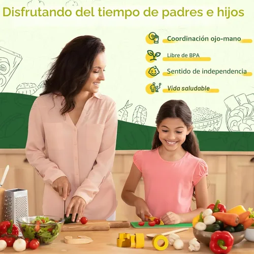 Miniatura 6 de Montessori Herramientas de cocina para niños pequeños, cuchillo para cocina real, juego de cuchillos para niños pequeños con caja de almacenamiento