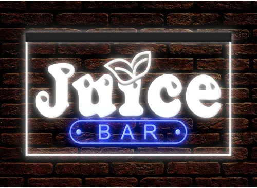 Miniatura 23 de 110034 OPEN Juice Bar Cafe Apple Orange Fruit Shop Display LED Letrero de neón con luz LED (12 x 8 pulgadas, morado)