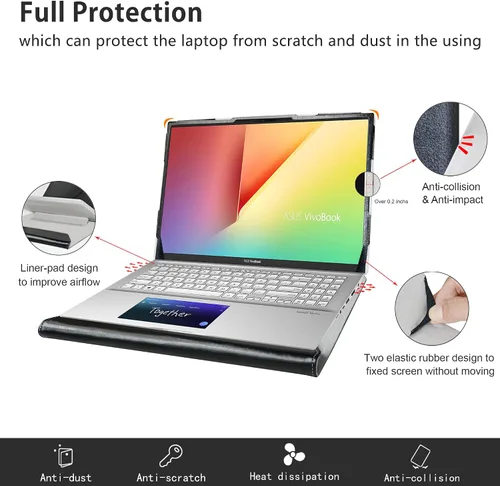 Miniatura 5 de Funda protectora para Asus VivoBook S15 S532FA/VivoBook 15 F512DA F512FA X512FA/Q547FD Q537FD/ZenBook Flip 15 Q538EI Q528EH y funda para Lenovo Negro
