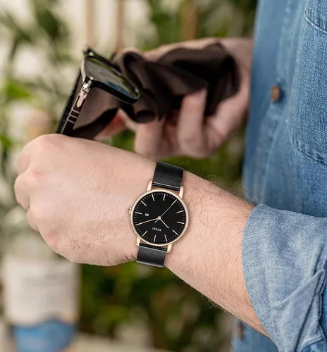 Miniatura 4 de BUREI - Reloj de pulsera analógico para hombre con fecha, extensible de malla de acero inoxidable