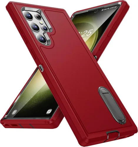 Miniatura 12 de BaHaHoues Funda para Samsung Galaxy S23+ Plus con soporte integrado, a prueba de golpes y caídas de grado militar para Galaxy S23 Plus (rojo/negro)