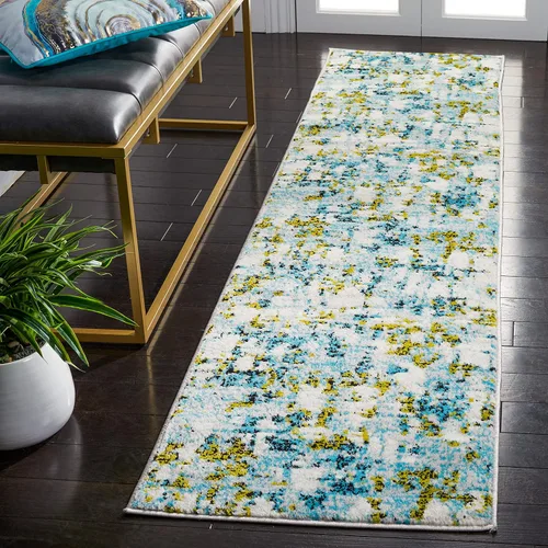 Miniatura 33 de SAFAVIEH Skyler Collection SKY193B - Alfombra moderna abstracta que no desprende pelusa, para sala de estar o dormitorio, 2 x 4 pies, gris/azul
