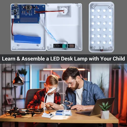 Miniatura 2 de MIOYOOW Kit de práctica de soldadura: construye tu propia lámpara de escritorio LED, luz de cuello de cisne recargable con brillo ajustable