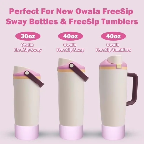 Miniatura 2 de WK IEASON 2PCS Protective Silicone Boots Compatible with Owala FreeSip Sway 30oz 40oz Bottles and 40oz Tumblers, Anti-Slip Bottom Cover Boot for 2