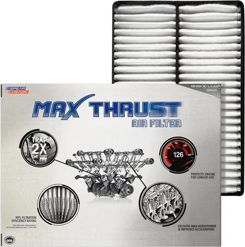 Miniatura 11 de Filtro de aire de motor Spearhead MPG Defense Max Thrust para vehículos de todo kilometraje, se adapta como el OEM, restaura MPG y aceleración