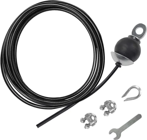 Miniatura 10 de LFJ Replacement Gym Cable with Stopper Ball Fitness Pulley Cable Steel Wire Rope for Cable Machine Home Gym Weight Lift Pulley System Negro ajustable