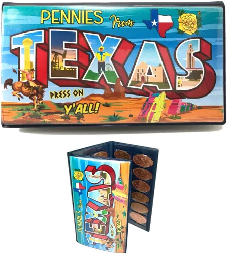 Miniatura 15 de Pennybandz Press Penny Collector - Álbum de tres pliegues – Capacidad para 48 centavos prensados de recuerdo – Cuero vegano – Cada libro pedido