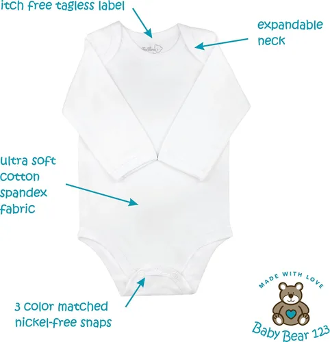 Miniatura 22 de 123 Bear Baby Cotton Spandex Infant Bodysuits Long Sleeve and Short Sleeve