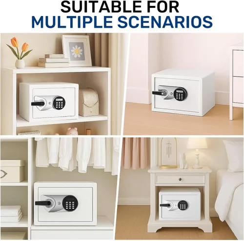 Miniatura 8 de BlackSmith Caja fuerte biométrica para el hogar con mango de acceso rápido, bloqueo de huellas dactilares, caja de seguridad digital de 1.0 Cub