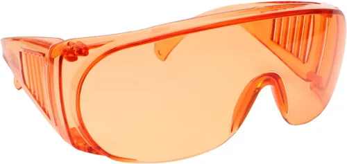 Calabria 1003 Gafas de seguridad grandes que se ajustan sobre anteojos graduados Fitover para hombres y mujeres, envolventes, tintadas, Naranja