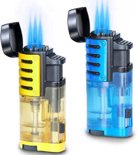 Miniatura 7 de Zoocura Encendedor de Antorcha Paquete de 2 Llama de Chorro Triple Encendedores de Antorcha de Butano Encendedores de Gas Butano Recargables