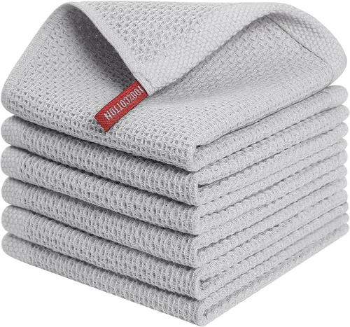 Kitinjoy - Paños de cocina de 100% algodón, 6 paquetes de tejido a cuadros ultra suaves absorbentes para secar platos, toallas de cocina de secado
