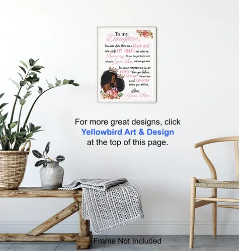 Miniatura 6 de Arte de pared de niña afroamericana - Arte negro - Decoración para dormitorio de niñas - Regalos para hijas - Habitación para niñas pequeñas