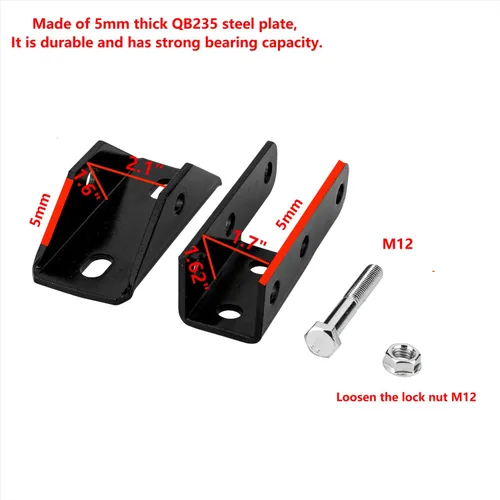Miniatura 4 de Paquete de 2 soportes de conector de junta giratoria de 180 grados, base para todos los canales de puntal de 1-5/8 pulgadas, soporte de panel solar