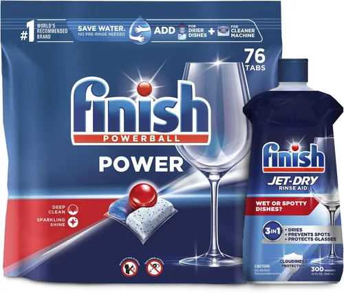 Miniatura 7 de Set Finish Power - 76 unidades - Detergente para lavavajillas - Powerball - Tabletas para lavavajillas - Tabletas para platos y limpiador