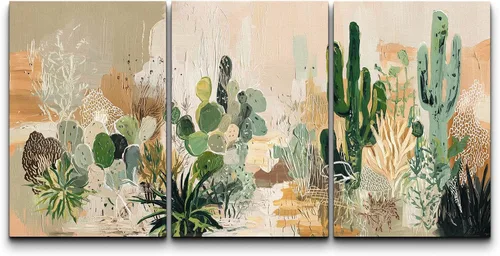Miniatura 14 de wall26 Lienzo enmarcado para pared, juego de arte con trazos de pintura roja y naranja vibrante, paisaje, formas abstractas, ilustraciones, arte