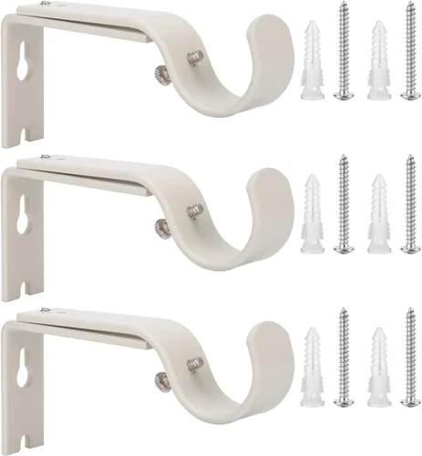 Miniatura 13 de Ycolnaefllr Juego de 2 soportes de barra de cortina ajustables resistentes dorados para barra de cortina para barra de 1 pulgada