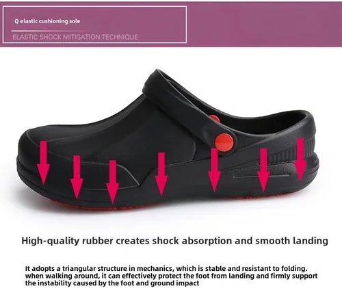 Miniatura 4 de Zapatos de chef para hombre, antideslizantes, resistentes al aceite, impermeables, zapatos de trabajo de seguridad, cómodos zapatos de enfermería