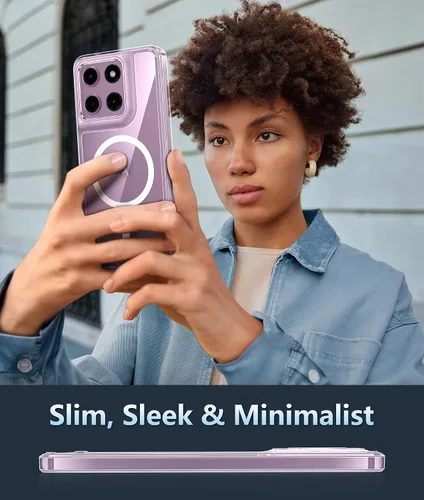 Miniatura 961 de FNTCASE Funda para iPhone 13 Pro-Max: Fundas magnéticas transparentes compatibles con Magsafe Slim anti amarillamiento protección contra caídas
