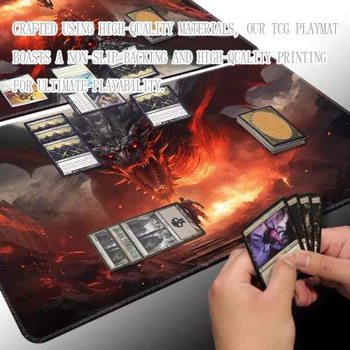Miniatura 3 de MTG Playmat – Impresión antideslizante en la parte posterior, ideal para entusiastas de los juegos de cartas, tapete de juego TCG
